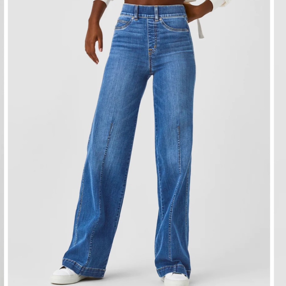 NWT Spanx wide leg petite jeans